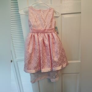 Ellie Kids Pink Lace Dress w/ Mini-Train